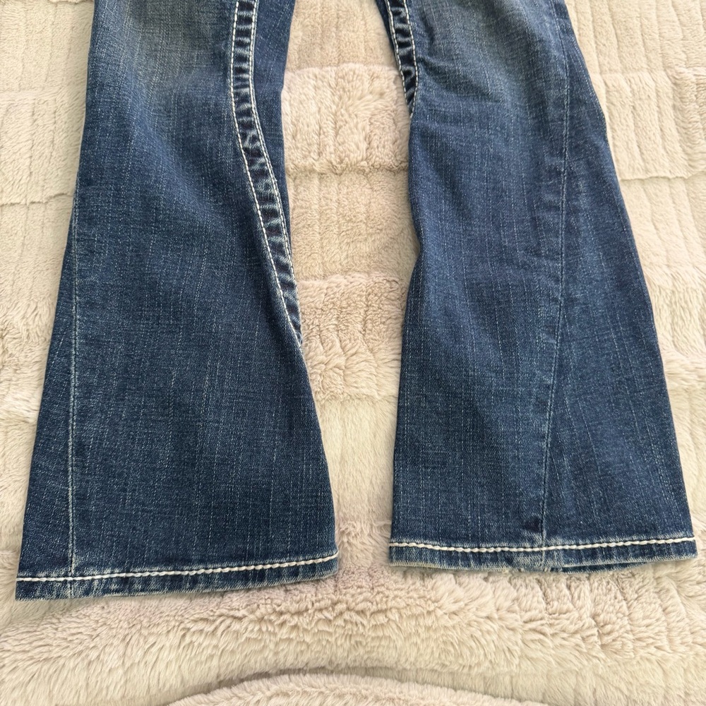 True Religion Girls Joey Rainbow Thick Stitch Low Rise Flare Jeans Girls Size 6 - Picture 3 of 13